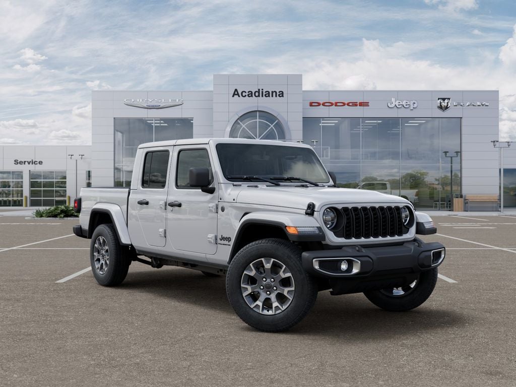 2026 Jeep Gladiator Sahara in Bright White Clear-Coat Exterior Paint — front three-quarter view