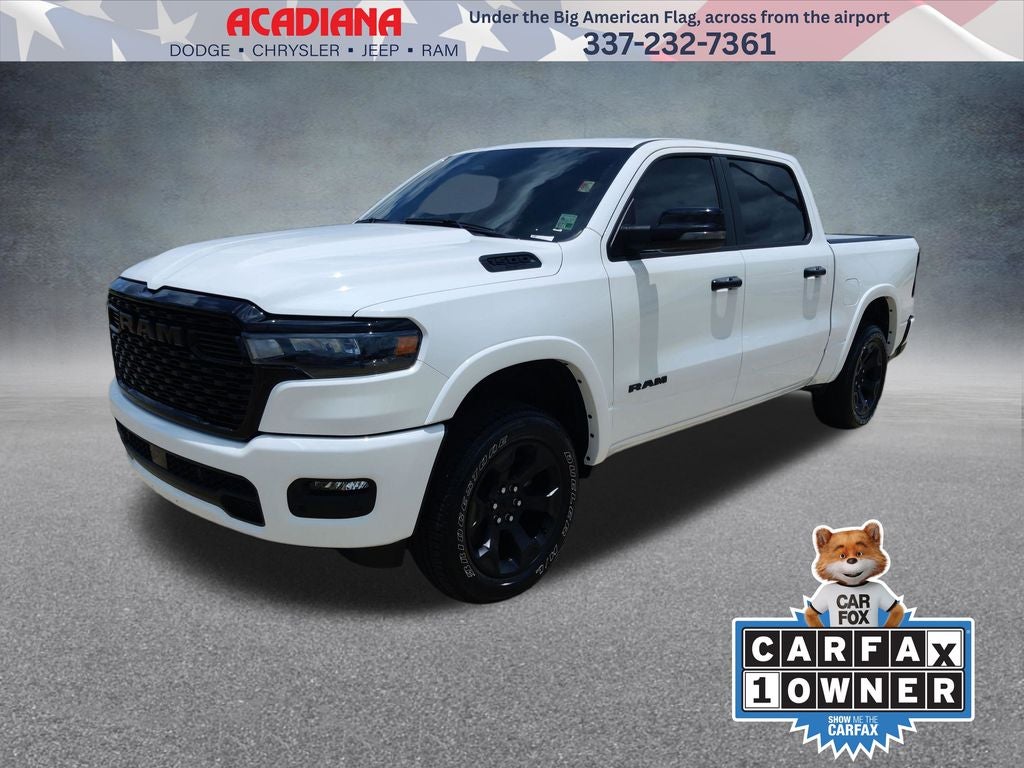 2025 RAM 1500 Big Horn/Lone Star in Bright White Clearcoat — front three-quarter view