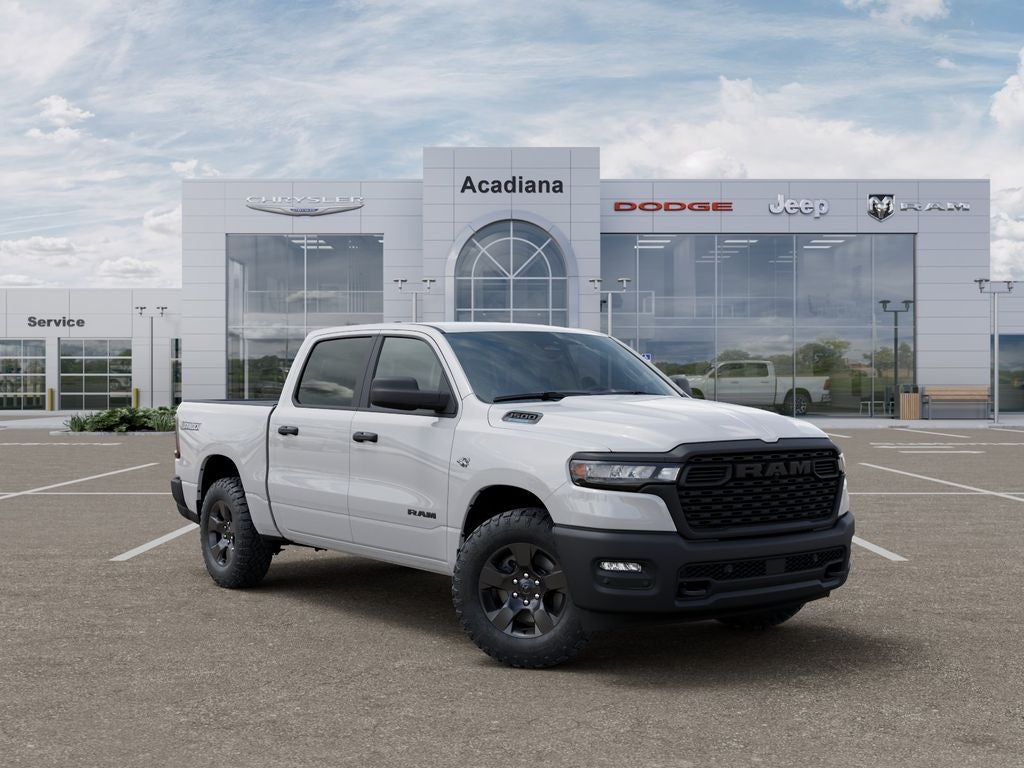 2026 RAM 1500 Warlock in Bright White Clear-Coat Exterior Paint — front three-quarter view