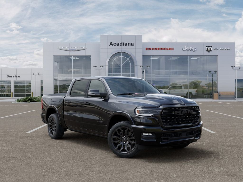 2026 RAM 1500 Limited in Diamond Black Crystal Pearl-Coat Exterior Paint — front three-quarter view