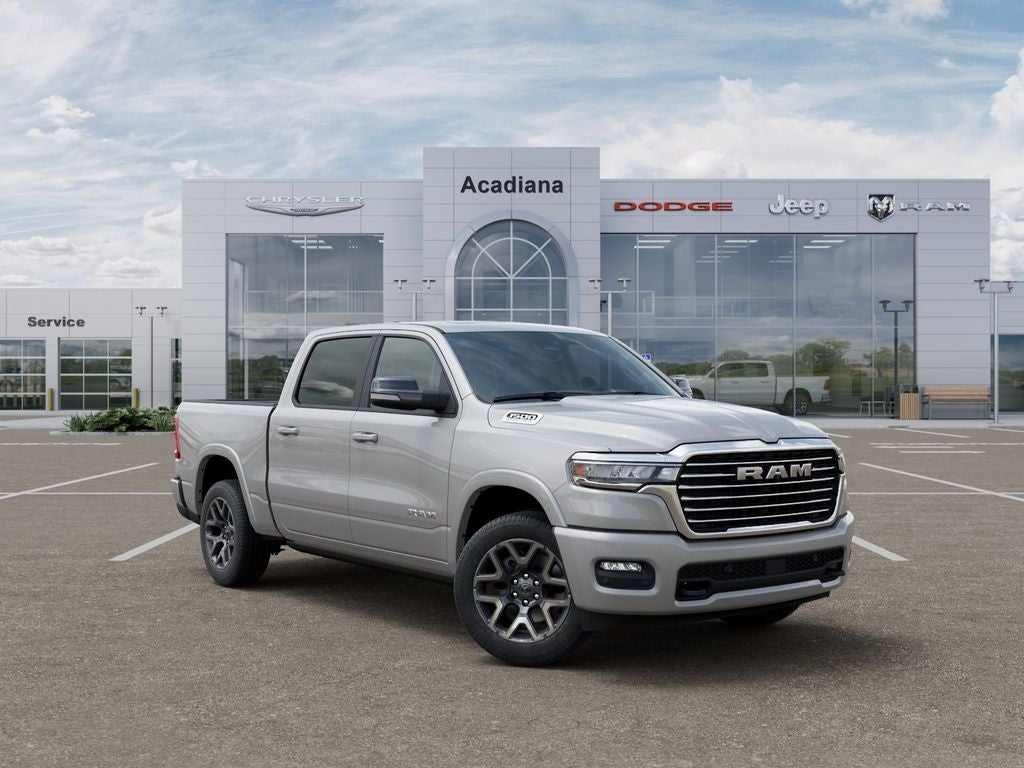 2026 RAM 1500 Laramie in Silver Zynith Exterior Paint — front three-quarter view