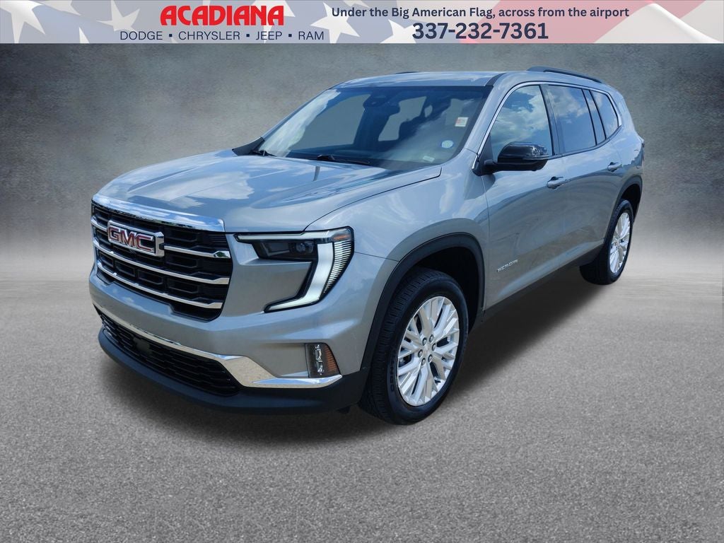 2026 GMC Acadia Elevation in Sterling Metallic — front three-quarter view