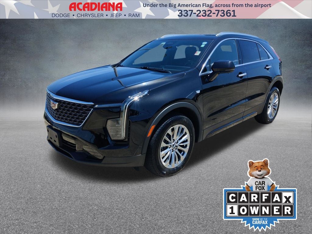 2025 Cadillac XT4 Premium Luxury in Stellar Black Metallic — front three-quarter view