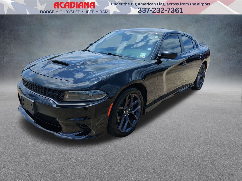 2023 Dodge Charger GT in Pitch Black Clearcoat — front three-quarter view
