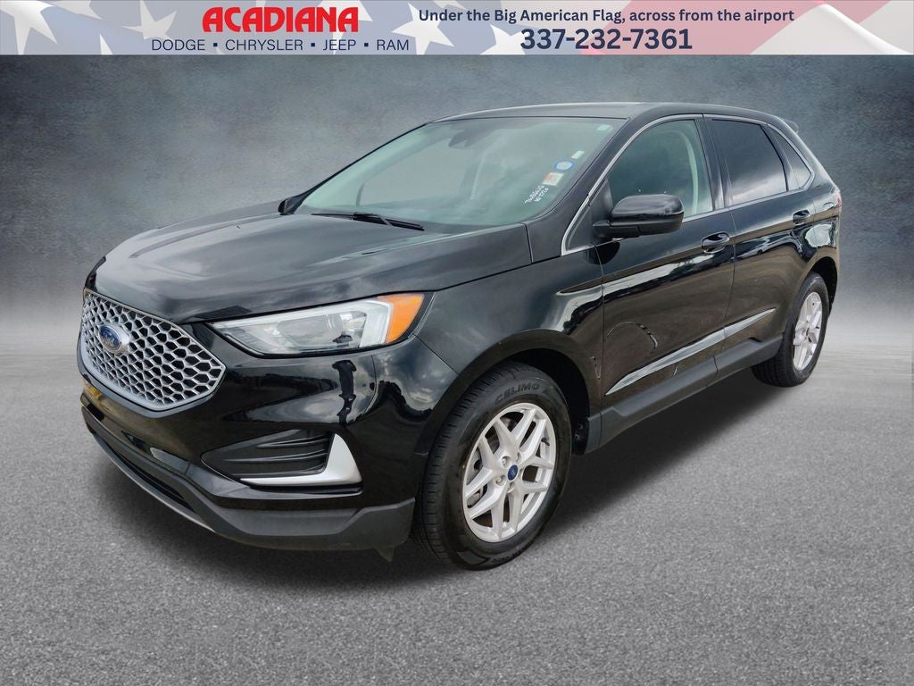 2024 Ford Edge SEL in Agate Black Metallic — front three-quarter view