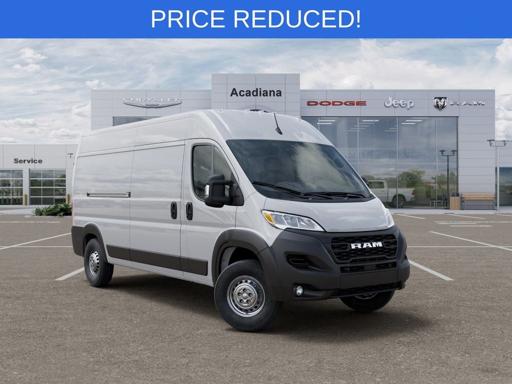2026 RAM ProMaster Cargo Van High Roof in Bright White Clear-Coat Exterior Paint — front three-quarter view