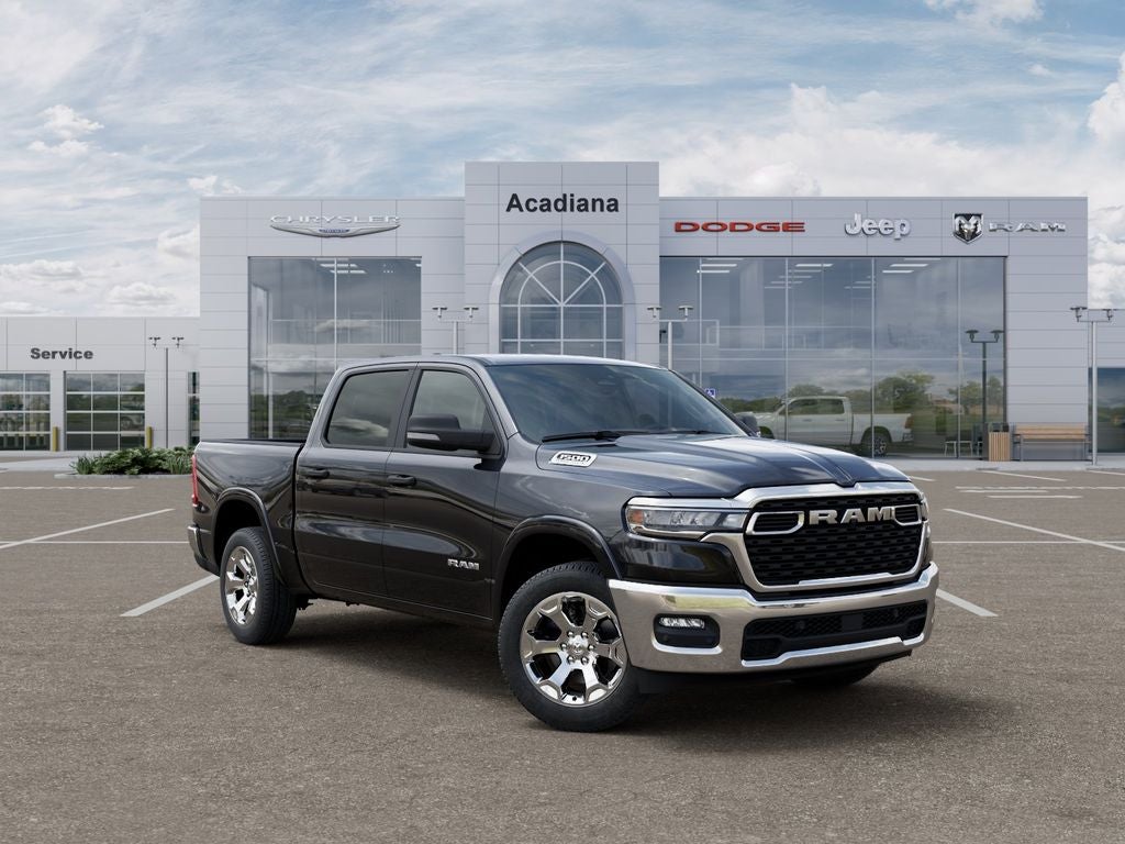 2026 RAM 1500 Big Horn/Lone Star in Diamond Black Crystal Pearl-Coat Exterior Paint — front three-quarter view