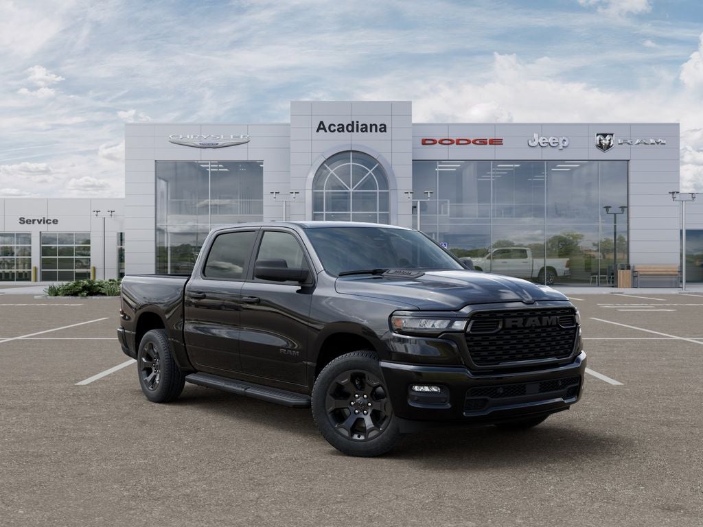 2026 RAM 1500 Express in Diamond Black Crystal Pearl-Coat Exterior Paint — front three-quarter view
