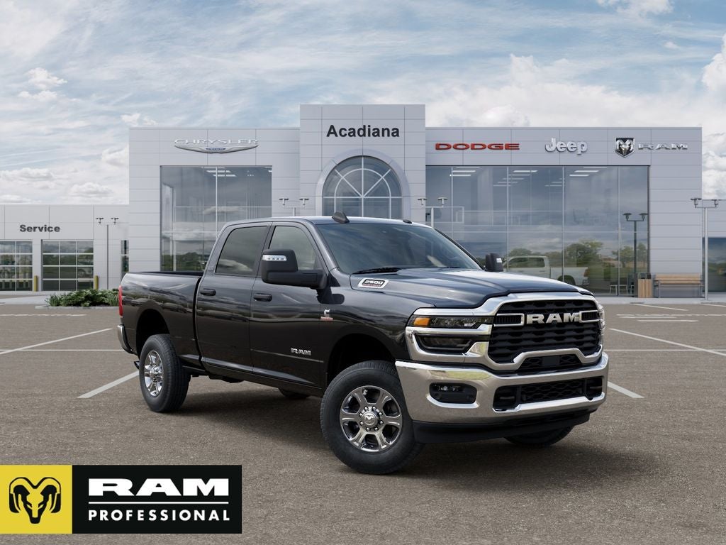 2026 RAM 2500 Big Horn in Diamond Black Crystal Pearl-Coat Exterior Paint — front three-quarter view
