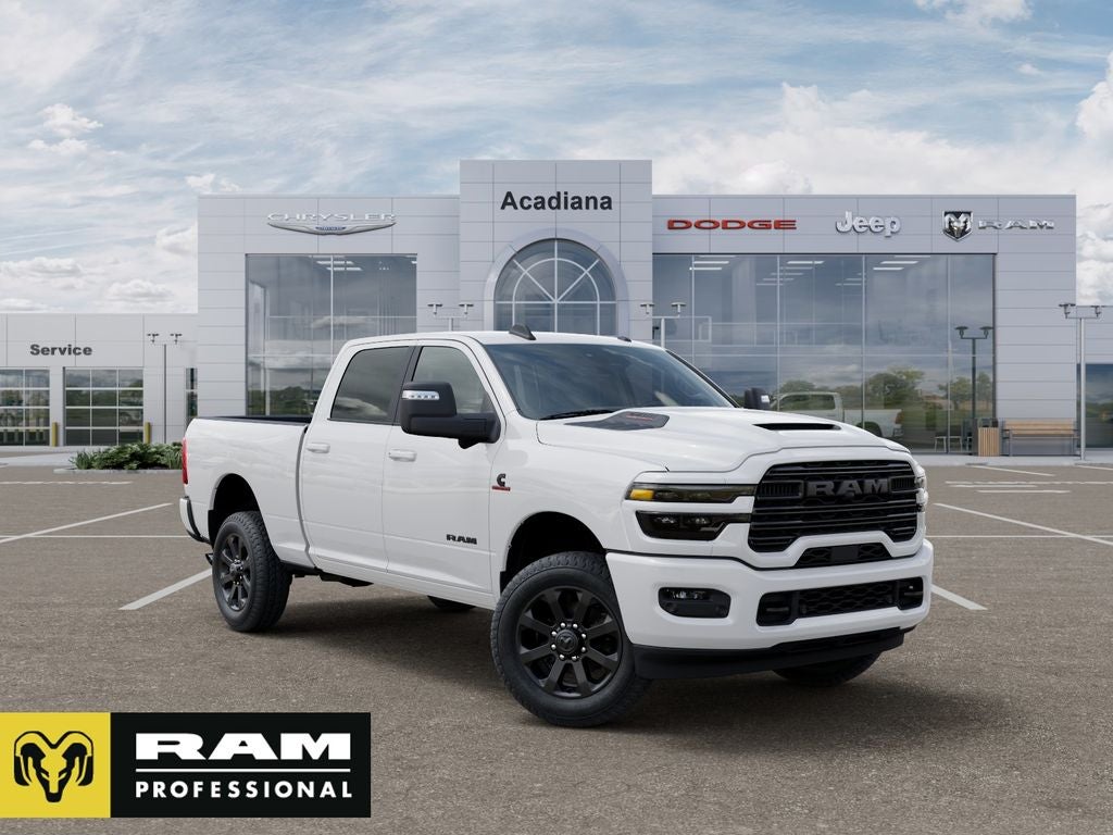 2026 RAM 2500 Laramie in Bright White Clear-Coat Exterior Paint — front three-quarter view