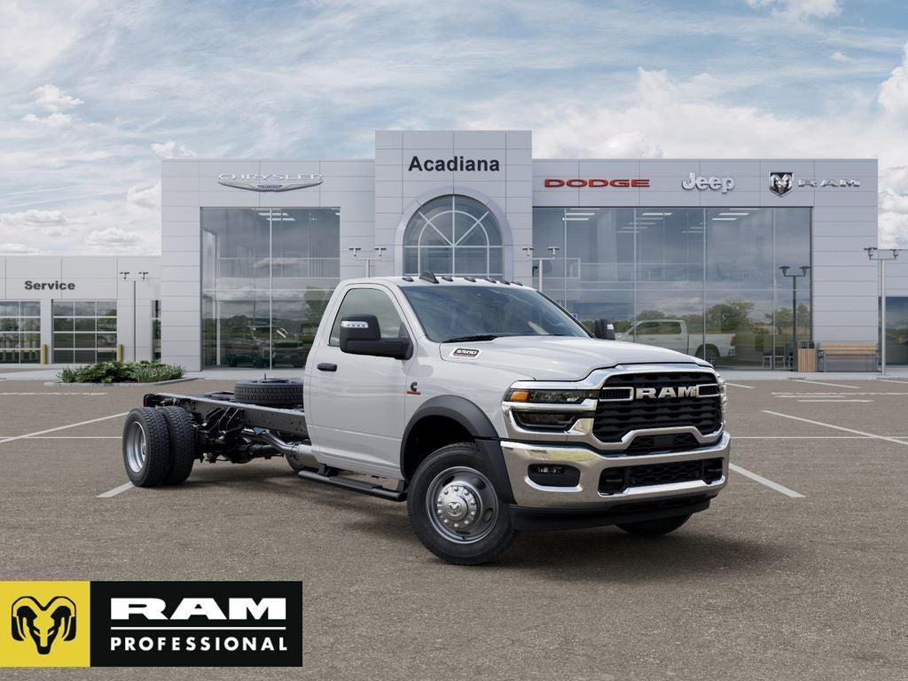 2026 RAM 5500 Chassis Cab Tradesman in Bright White Clear-Coat Exterior Paint — front three-quarter view