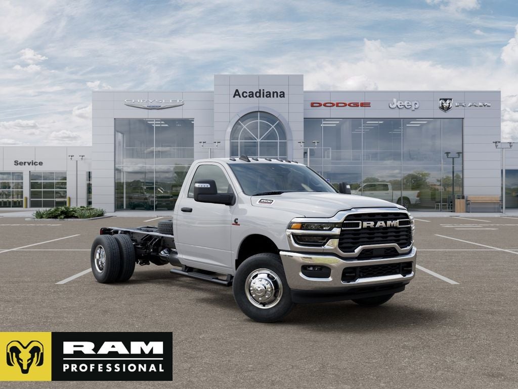 2026 RAM 3500 Chassis Cab Tradesman 167.5 WB in Bright White Clear-Coat Exterior Paint — front three-quarter view
